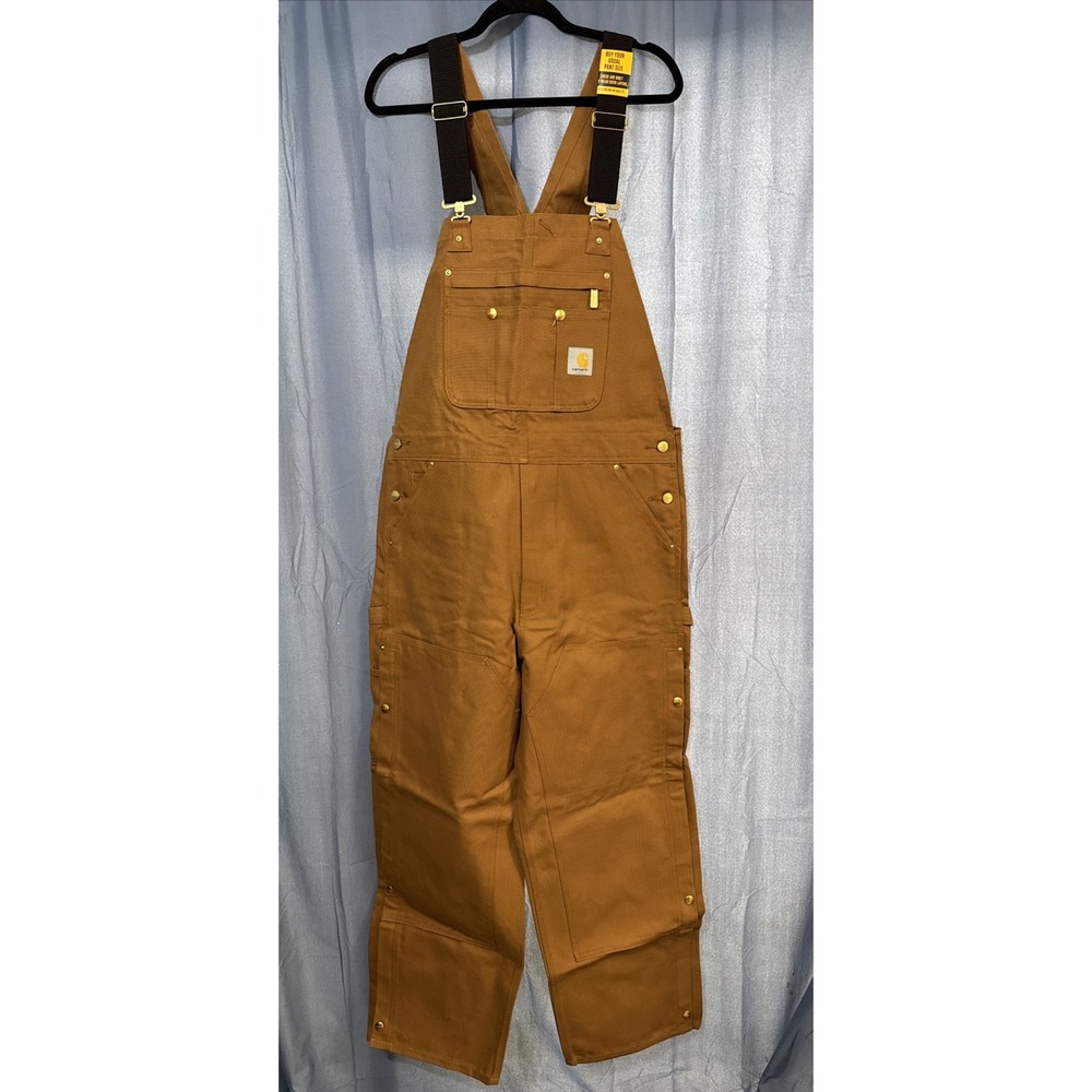 Carhartt Firm Duck Bib Overall Loose Fit Men's size 38x30 0R0037-M BROWN NWT